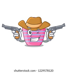 Cowboy cartoon on red shaped beach bag