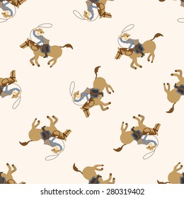 Cowboy , Cartoon Seamless Pattern Background