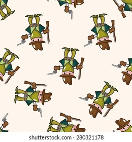 cowboy , cartoon seamless pattern background
