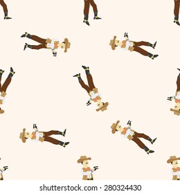 cowboy , cartoon seamless pattern background