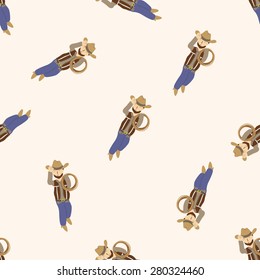 cowboy , cartoon seamless pattern background