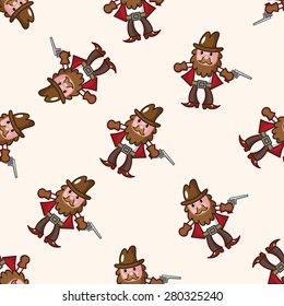 cowboy , cartoon seamless pattern background