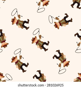 cowboy , cartoon seamless pattern background