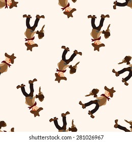 cowboy , cartoon seamless pattern background