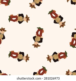 cowboy , cartoon seamless pattern background