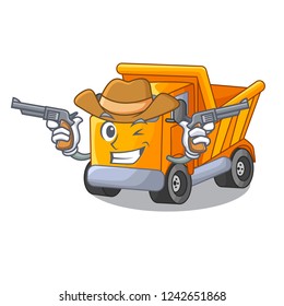 Cowboy cartoon truck on the table learn