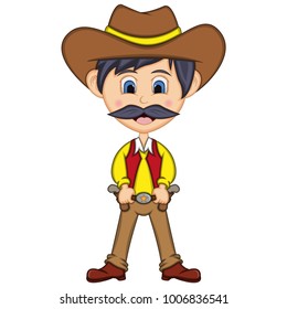 Cowboy cartoon vector illustration