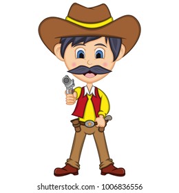 Cowboy cartoon vector illustration