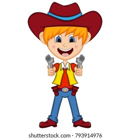 Cowboy cartoon vector illustration