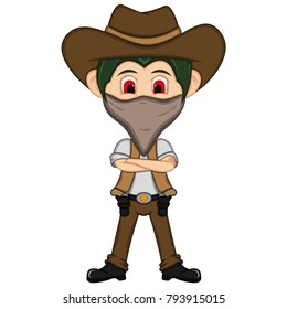 Cowboy cartoon vector illustration