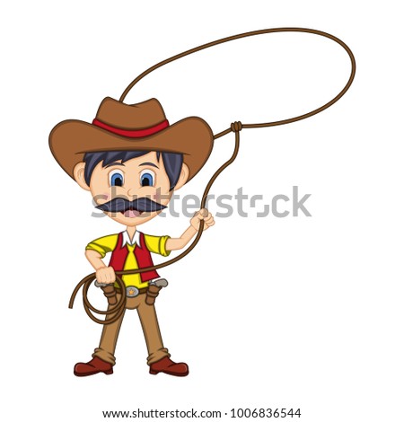 Cowboy cartoon vector illustration