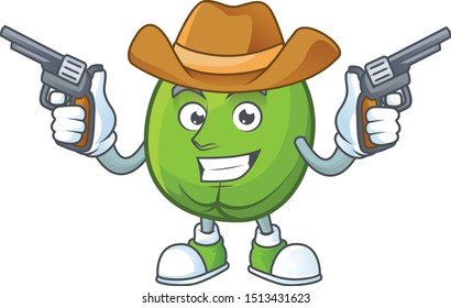 Cowboy casimiroa fruit cartoon for organic herb