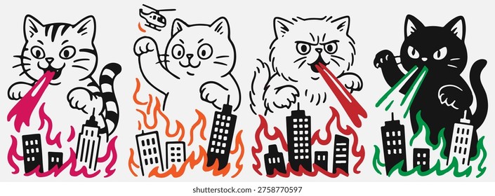 cowboy, cat, drawing, illustration, vector, character, orange, boot, rope, hat, funny, animal, handdrawn, cartoon, stickers, burger, happy, expression, kitten, pussy, ginger, fun, baby, cute, pet, art