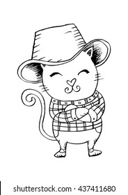 Cowboy cat illustration