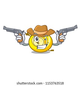 Cowboy CD player character cartoon