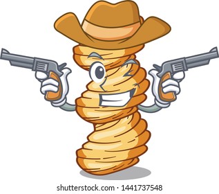 Cowboy cellentani pasta isolated in the mascot