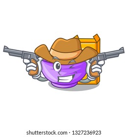 Cowboy cereal box in a cartoon bowl