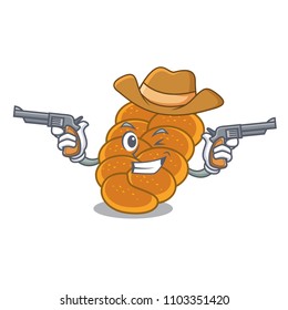 Cowboy challah character cartoon style