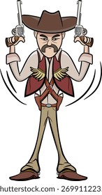 Personaje de vaquero en sombrero clásico