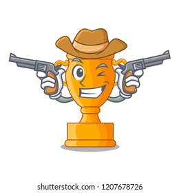 Cowboy character gold trophy award for competition