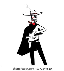 Cowboy Character. Good, Bad, Ugly Vector Illustration.