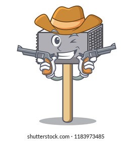 Cowboy character of metallic meat tenderizer hammer