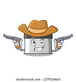 Cowboy character pastry scraper in wooden cupboard