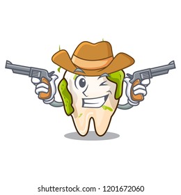 Cowboy character unhealthy decayed teeth before rehabilitation