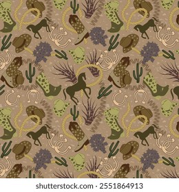 Cowboy chic seamless vector pattern