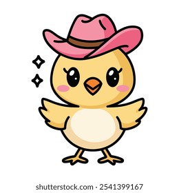 Cowboy Chick Cartoon Vector Illustration	