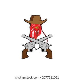 Cowboy-Hühnerhähnchen-Vektorsymbol