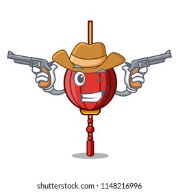 Cowboy chinese lantern character cartoon