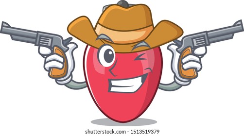 Cowboy christmas lights isolated in the cartoon