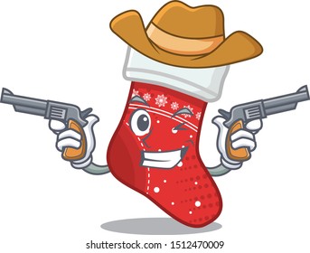 Cowboy christmas stocking cartoon folded in cupboard
