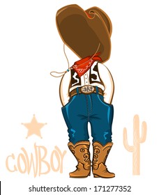 Cowboy clothes for design.Vector western wear illustration for party