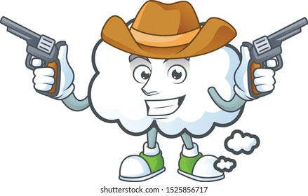 Cowboy cloud bubble cartoon mascot a shape.