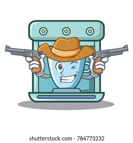 Cowboy coffee maker character cartoon