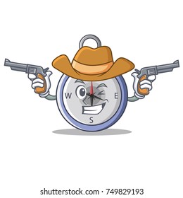 Cowboy compass character cartoon style