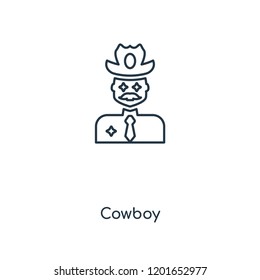 Cowboy concept line icon. Linear Cowboy concept outline symbol design. This simple element illustration can be used for web and mobile UI/UX.
