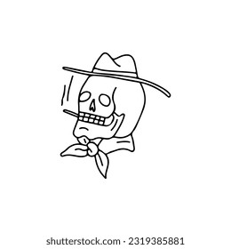 cowboy concept skull illustration vector