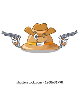 Cowboy cork hat isolated on the mascot