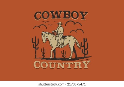 Cowboy Country Desert Vintage Distress Vector