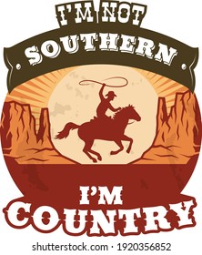 Cowboy Country Southern Vector Illustration