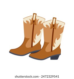 cowboy cowgirl boots cartoon. western boot, pink rodeo, hat country cowboy cowgirl boots sign. isolated symbol vector illustration