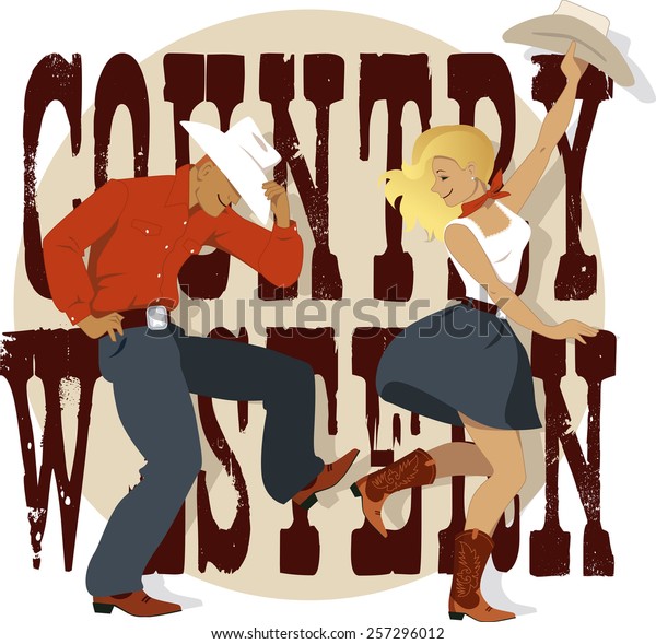 Cowboy And Cowgirl Dancing Country Western Dance Words Country Western