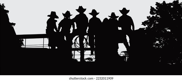 casa de campo de cowgirl fence silhouette