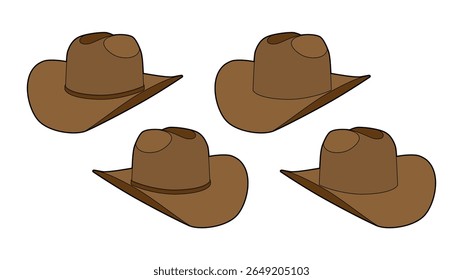 cowboy cowgirl chapéu rodeio clássico selvagem oeste ilustração vetor usa texas 