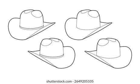 cowboy cowgirl chapéu rodeio clássico selvagem oeste ilustração vetor usa texas 