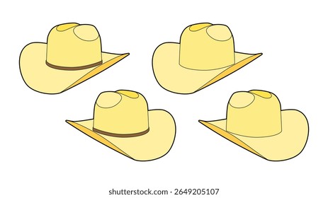 cowboy cowgirl chapéu rodeio clássico selvagem oeste ilustração vetor usa texas 
