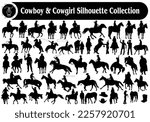 Cowboy and Cowgirl Silhouettes Vector Collection